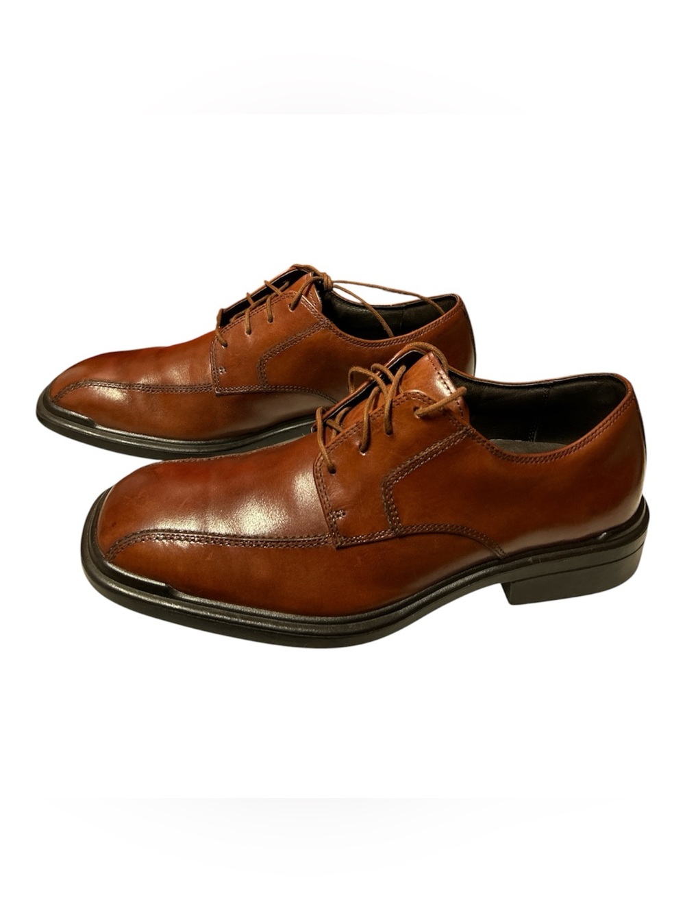 Rockpot Classic Men's Brown Leather Lace-Up Dress square toe lace up Shoes